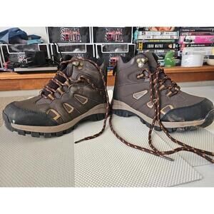 👞 Drew  Comfort Boots Sz 1M Boys Leather  Work Boot Brown 👞  Trl8#55